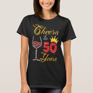 Camiseta 50.º Cumpleaños Saludos Al Cro De Vino De Bebida D
