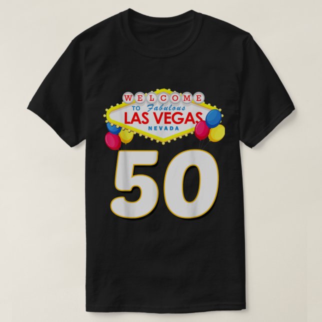 Camiseta 50.º cumpleaños T Shirt Las Vegas Fabulous 50 años (Diseño del anverso)