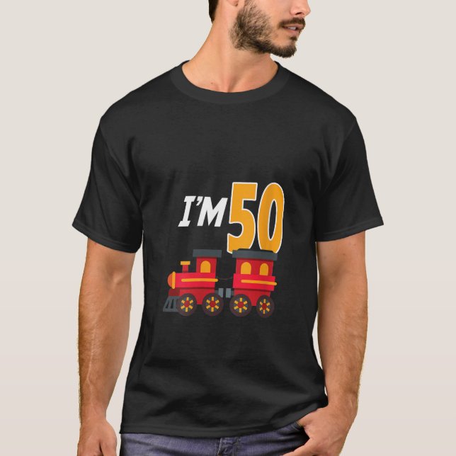 Camiseta 50.º Juguete del Tren de la Fiesta del Cumpleaños  (Anverso)