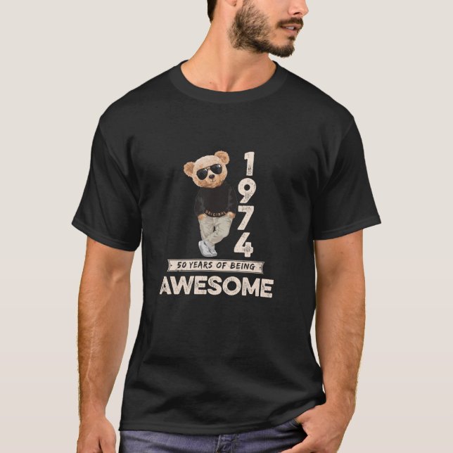 Camiseta 50.º Nacimiento Hombres Mujeres 1974 Original Awes (Anverso)