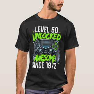 Camiseta 50.º nivel de juego de cumpleaños 50 desbloqueado 