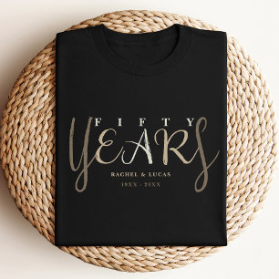 Camiseta 50.º regalo de aniversario de Boda negro de oro