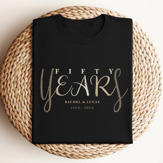 Camiseta 50.º regalo de aniversario de Boda negro de oro (Subido por el creador)