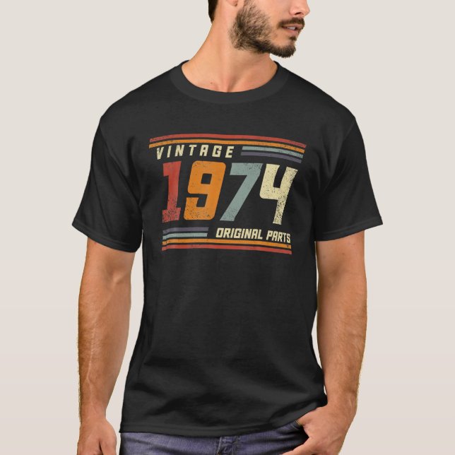 Camiseta 50.º regalo de cumpleaños Vintage 1974 Hombres Muj (Anverso)