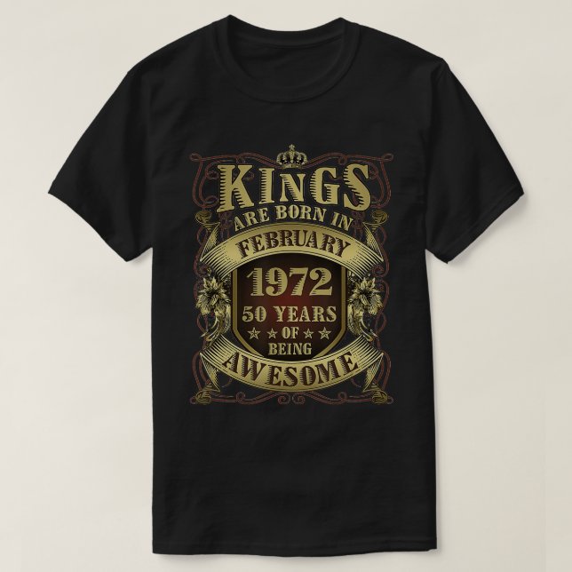 Camiseta 50.º Regalo De Los Reyes Nacidos En Febrero De 197 (Diseño del anverso)