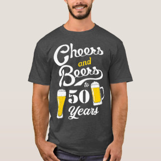 Camiseta 50.º tema de cumpleaños saludos y cervezas diverti