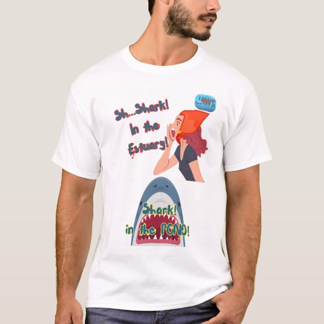 Camiseta 50.º Tiburón JAWS En El Chica De Los Colchones (Anverso)
