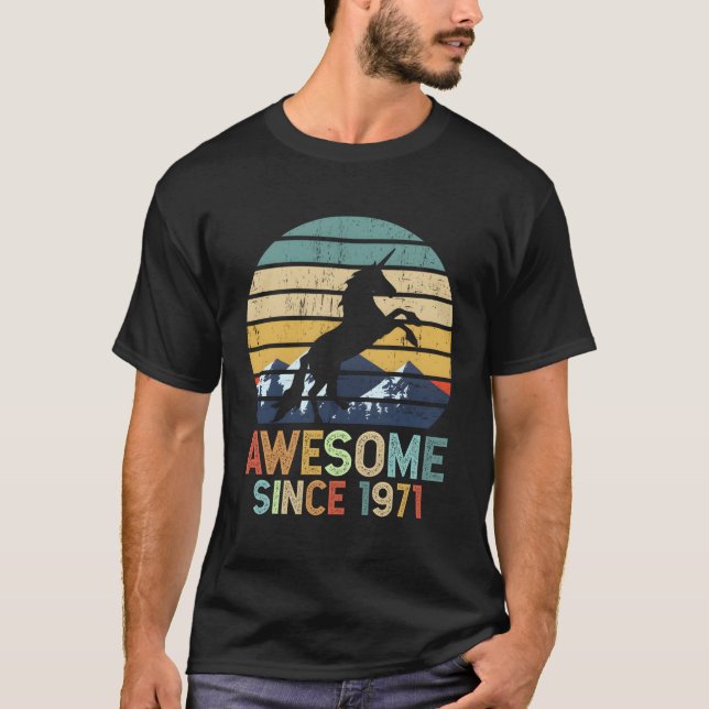 Camiseta 50.º Unicornio Increíble Desde 1971 50 (Anverso)