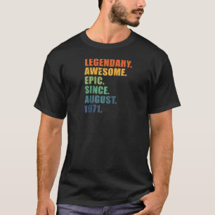Camiseta 50 Agosto 1971 Hombres y mujeres 50 años Anni