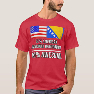 Camiseta 50 americano 50 bosnio Herzegovinian 100 asombroso