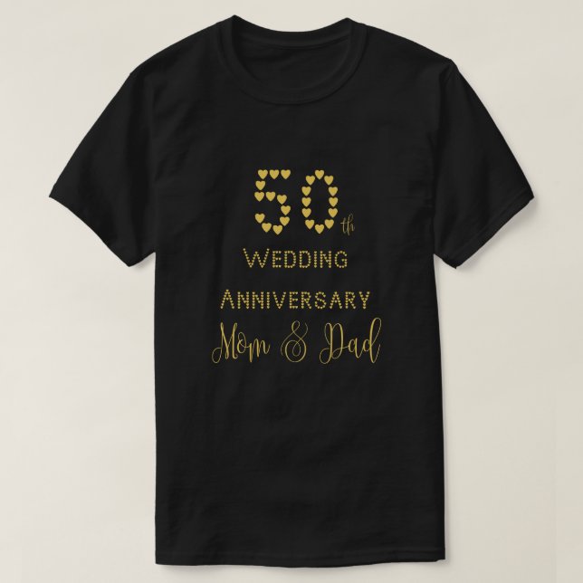 Camiseta 50° Aniversario Boda Padres Boda Dorado (Diseño del anverso)