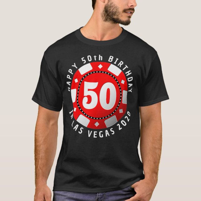 Camiseta 50 aniversario en Las Vegas 2020 Poker Chip Premiu (Anverso)