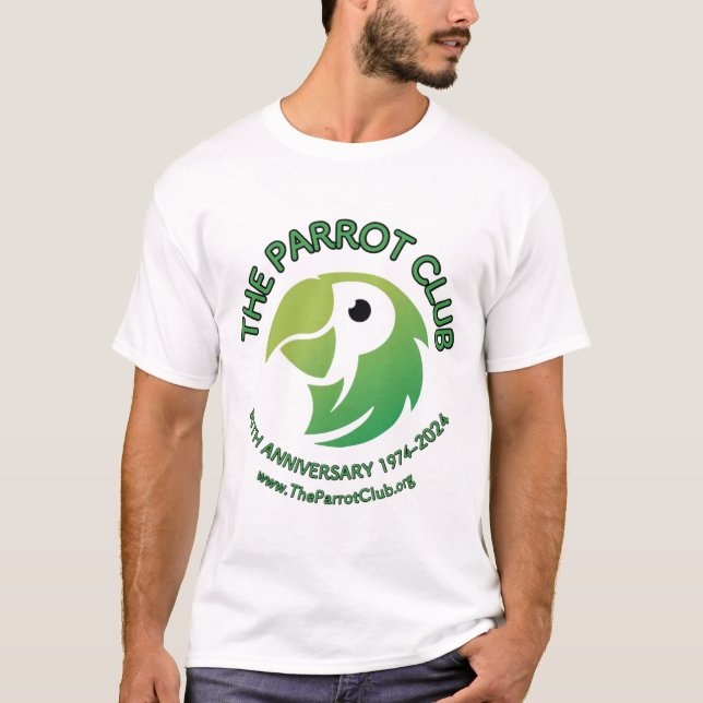 Camiseta 50 Aniversario masculino del Parrot Club (Anverso)