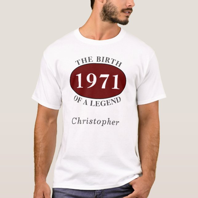 Camiseta 50 Aniversario Personalizado 1971 Nacimiento De Un (Anverso)
