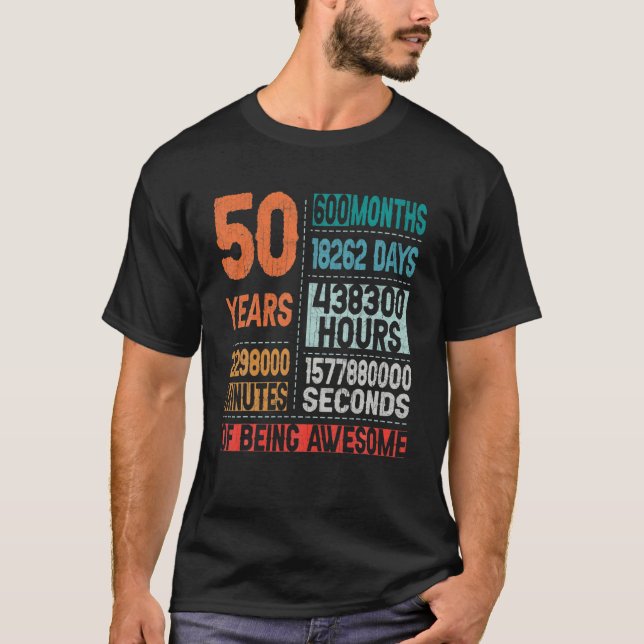 Camiseta 50 Años 600 Meses De Ser Alegre 50 Años (Anverso)