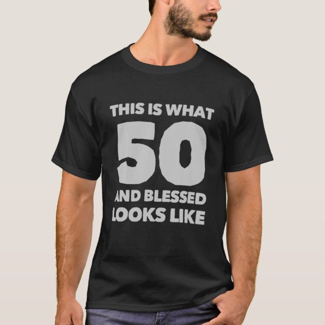 Camiseta 50 Años Bendecidos Cristianos Fiesta De Cumpleaños (Anverso)