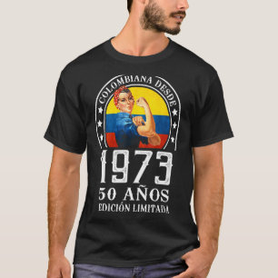 Camiseta 50 años de celebración cumpleaños mujer colombiana