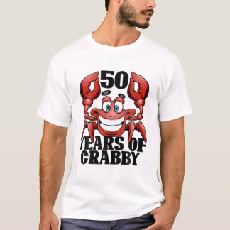 Camiseta 50 Años De Crabby Funny Crab Beach 50 Años