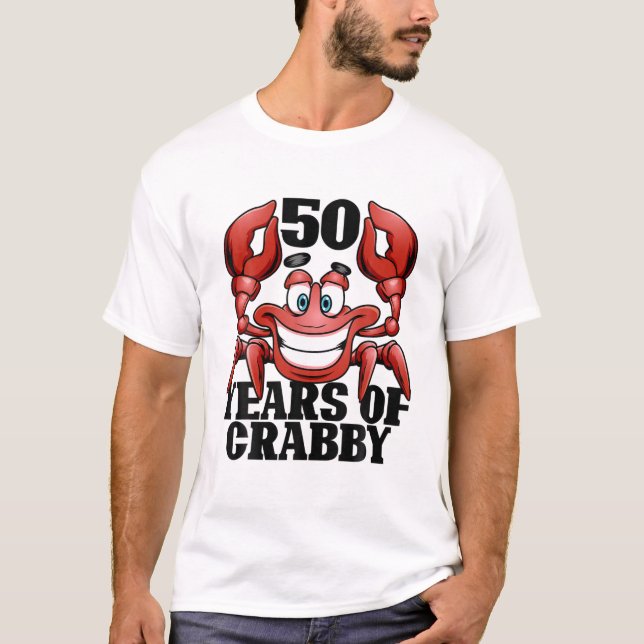Camiseta 50 Años De Crabby Funny Crab Beach 50 Años (Anverso)