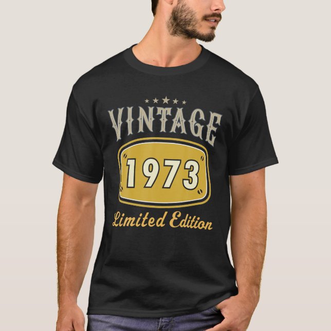 Camiseta 50 Años De Decoración Hombres 50 Viernes 1973 (Anverso)