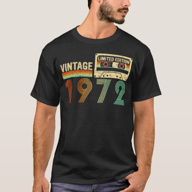 Camiseta 50 Años De Edad 1972 50ª Cinta De Cassette De Cump (Anverso)
