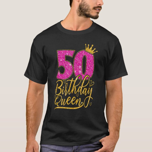 Camiseta 50 años de edad 50 cumpleaños Reina diamante Pin (Anverso)