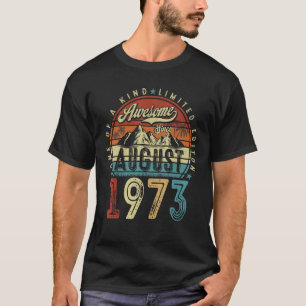 Camiseta 50 años de edad asombrosa desde agosto de 1973 50º