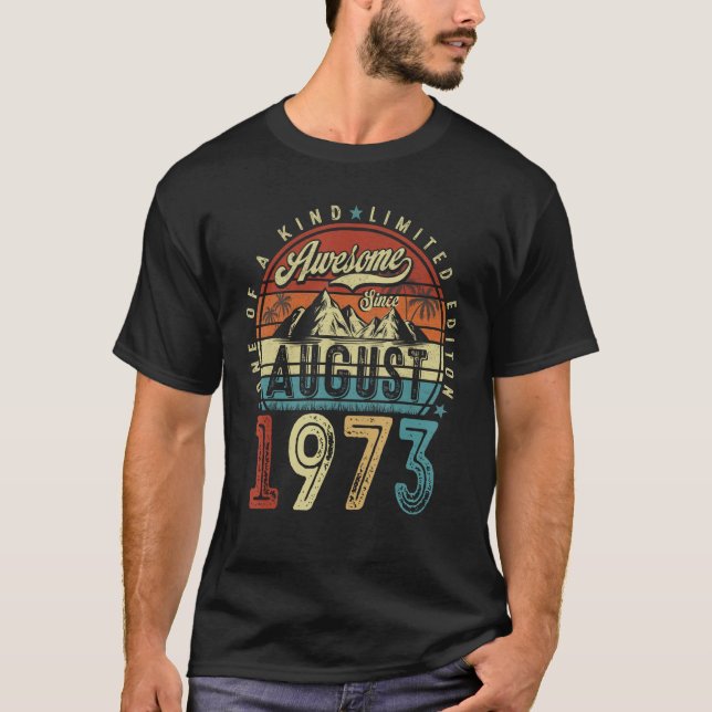 Camiseta 50 años de edad asombrosa desde agosto de 1973 50º (Anverso)