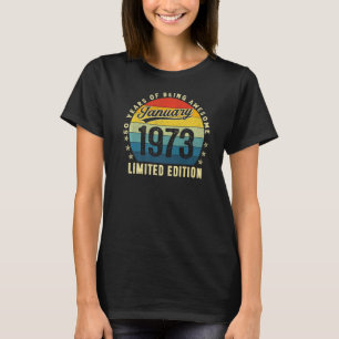 Camiseta 50 años de edad asombrosa desde enero de 1973 50º 