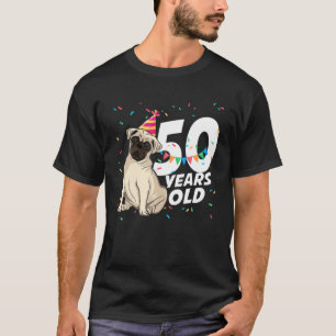 Camiseta 50 Años De Edad Funny Mascota Pug Dog Lover 50