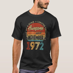 Camiseta 50 años de edad increíble desde noviembre de 1972