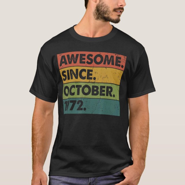 Camiseta 50 años de edad increíble desde octubre (Anverso)