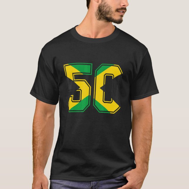Camiseta 50 años de edad jamaiquino número 50 de Jama (Anverso)