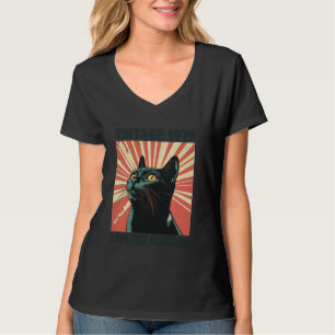 Camiseta 50 años de edad Vintage 1975 Amante de los gatos C