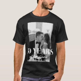 Camiseta 50 Años De Felicidad Elegante Aniversario De Boda