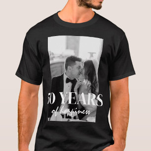 Camiseta 50 Años De Felicidad Elegante Aniversario De Boda