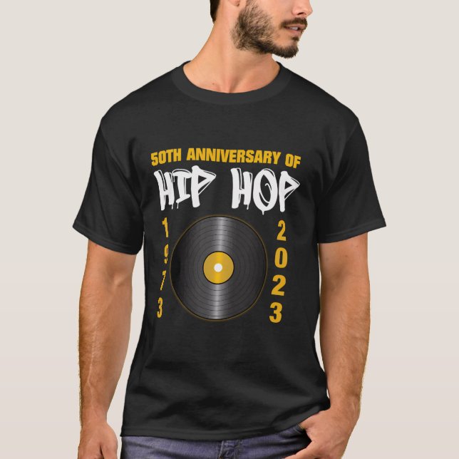 Camiseta 50 Años De Hip Hop Vinyl Retro 50 Aniversario Cele (Anverso)