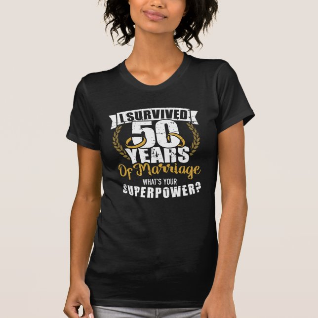 Camiseta 50 años de matrimonio boda de oro aniversario (Anverso)