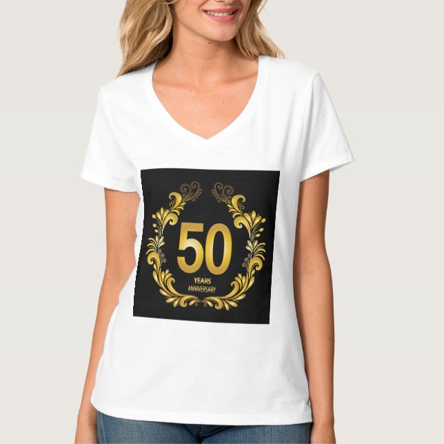 Camiseta 50 años de Purpurina de oro (Anverso)