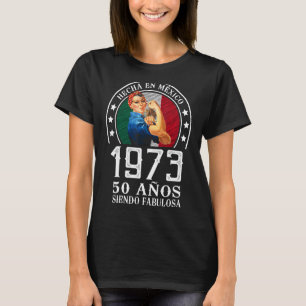 Camiseta 50 años de ser femenina abulosa cumpleaños mujer m