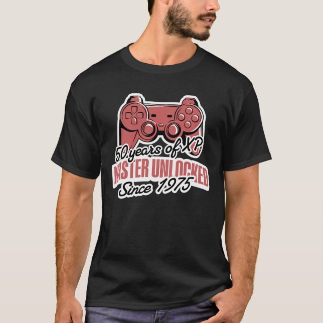 Camiseta 50 años de XP Master Unlocked Gamer cumpleaños (Anverso)