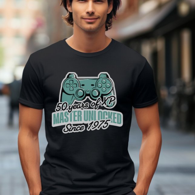 Camiseta 50 años de XP Master Unlocked Gamer cumpleaños (Subido por el creador)
