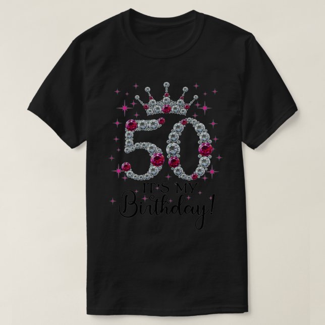 Camiseta 50 años es mi cumpleaños, mujeres 50 años F (Diseño del anverso)
