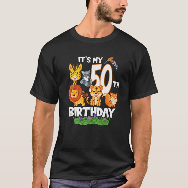Camiseta 50 años es mi guardián zoológico de animales de 50 (Anverso)