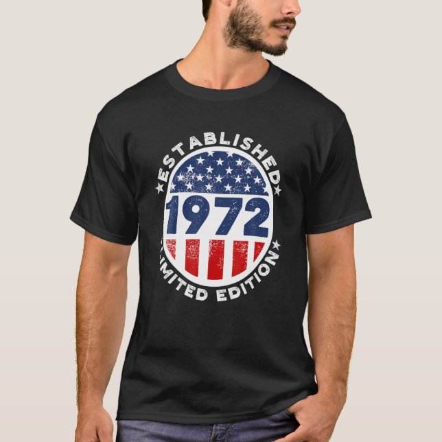 Camiseta 50 Años Fundados En 1972 En Retro Ameri (Anverso)