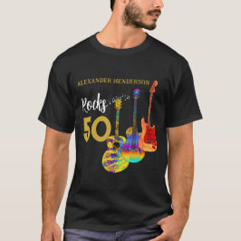 Camiseta 50 años Guitar Rocks 50 Personalizado