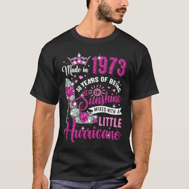 Camiseta 50 Años Hecho En 1973 Reina Diamante De Cumpleaños (Anverso)