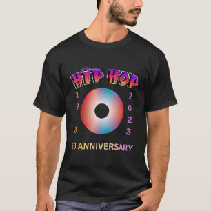 Camiseta 50 Años Hip Hop Vinyl Retro 50 Aniversario Hip