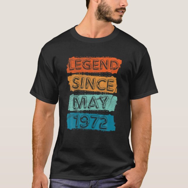 Camiseta 50 Años. Leyenda Desde Mayo De 1972 50º Cumpleaños (Anverso)