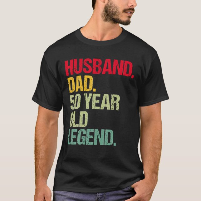 Camiseta 50 Años O: 50 Años De Nacimiento Del Marido (Anverso)